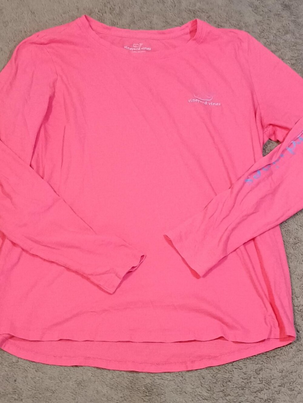 Vineyard Vines/Long Sleeve Shirt/Womens Large/Coral Pink/Preppy Coastal Grandma - Picture 9 of 9